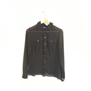 UK brand Warehouse sheer black shirt size 8